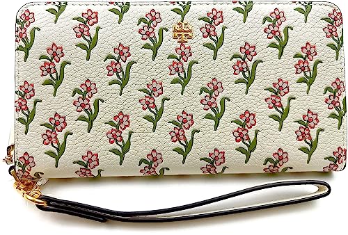Tory Burch Emerson Mixed-Print Wristlet Wallet - Cream