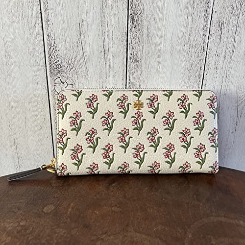 Tory Burch Emerson Mixed-Print Wristlet Wallet - Cream