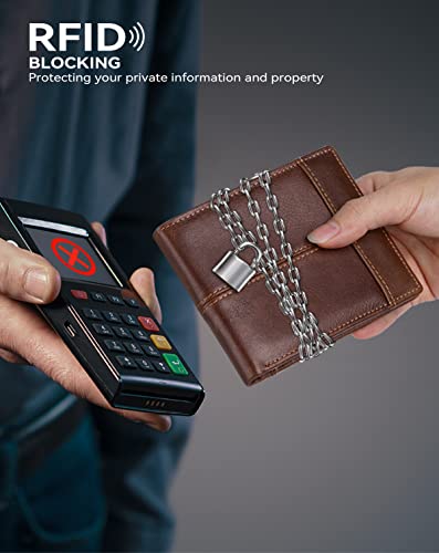 swallowmall RFID Genuine Leather Men's Slim Bifold Wallet