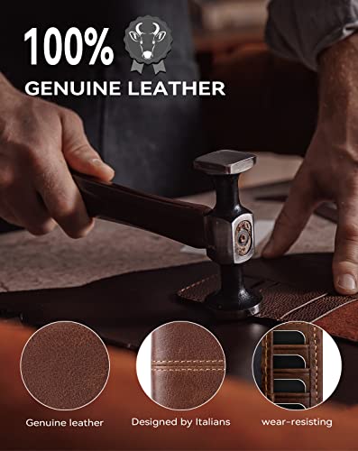 swallowmall RFID Genuine Leather Men's Slim Bifold Wallet