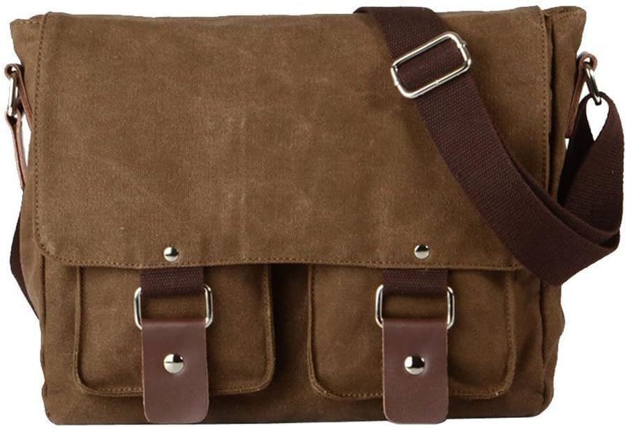 Men's 14 inch Laptop Bag, Canvas & Leather