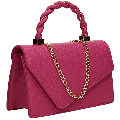 SwankySwans Lisa Clutch in Vegan Leather, Fuchsia