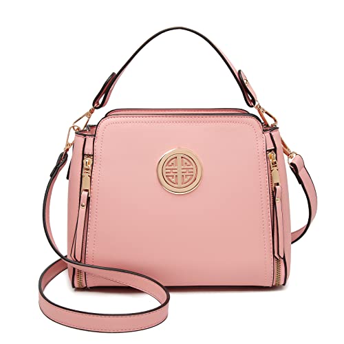 Miss Lulu Pink PU Leather Crossbody Shoulder Handbag