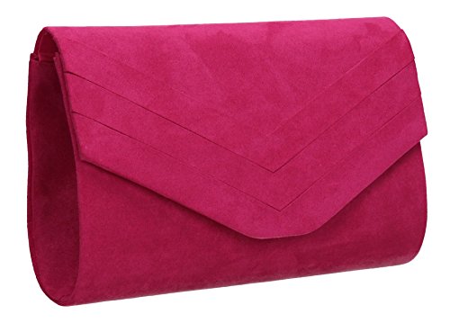 Fuchsia Pink Samantha Clutch Bag by SWANKYSWANS