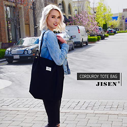 JISEN Reusable Shoulder Bag for Women, Black