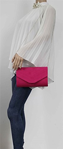 Fuchsia Pink Samantha Clutch Bag by SWANKYSWANS