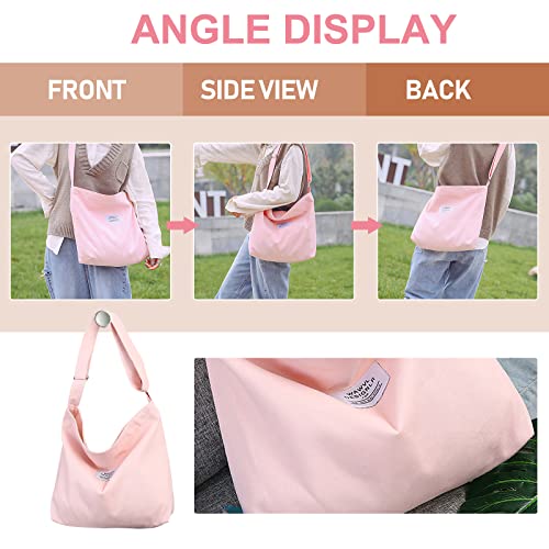 Pink Canvas Tote: Large Designer Handbag for Daily Use