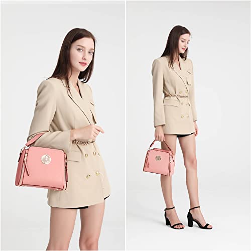 Miss Lulu Pink PU Leather Crossbody Shoulder Handbag
