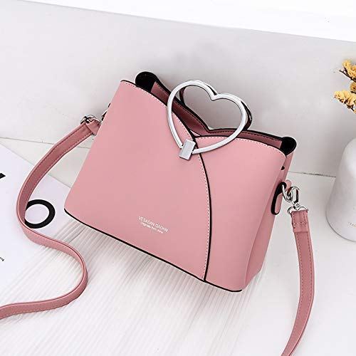 Pink Heart Handle Designer Handbag for Women