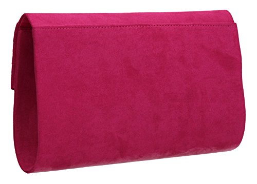 Fuchsia Pink Samantha Clutch Bag by SWANKYSWANS
