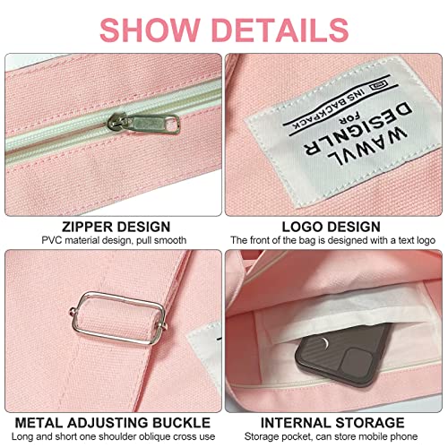 Pink Canvas Tote: Large Designer Handbag for Daily Use