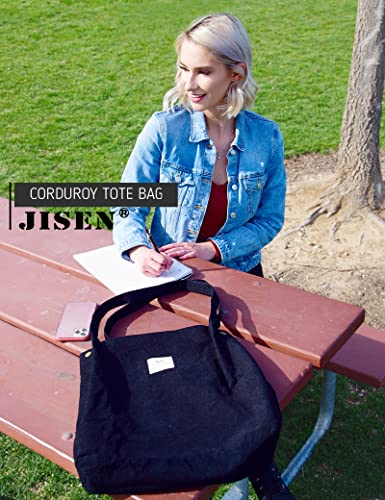 JISEN Reusable Shoulder Bag for Women, Black