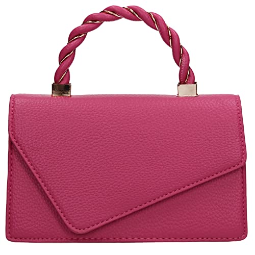 SwankySwans Lisa Clutch in Vegan Leather, Fuchsia
