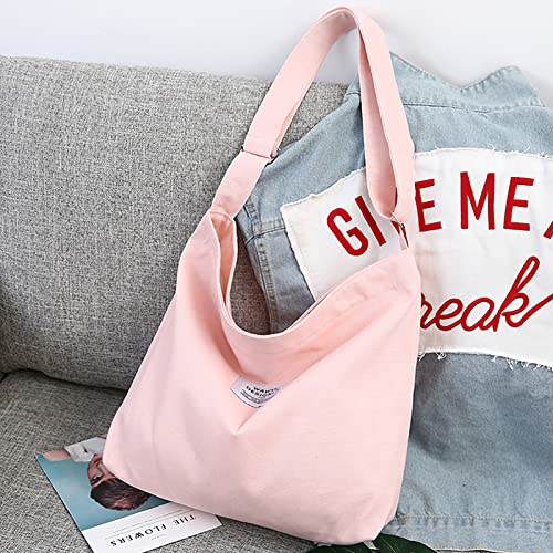 Pink Canvas Tote: Large Designer Handbag for Daily Use