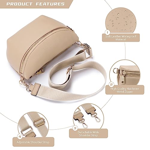 Stylish Roulens Leather Crossbody Bag with Adjustable Strap