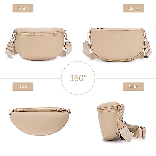 Stylish Roulens Leather Crossbody Bag with Adjustable Strap