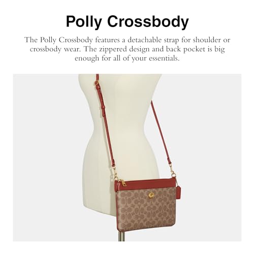 COACH Signature Polly Crossbody in Tan Rust Canvas