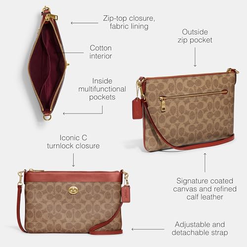 COACH Signature Polly Crossbody in Tan Rust Canvas