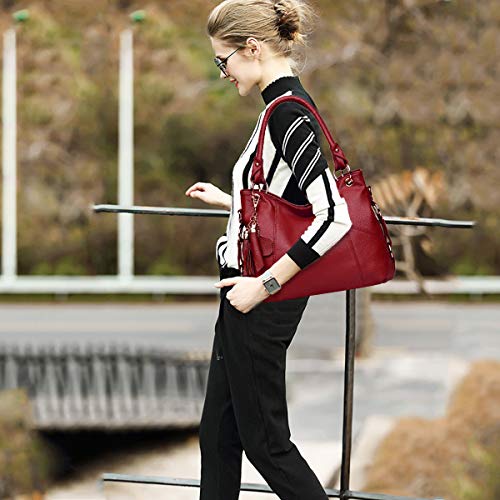 NICOLE & DORIS Large Capacity Leather Hobo Bag