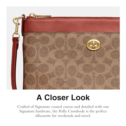 COACH Signature Polly Crossbody in Tan Rust Canvas