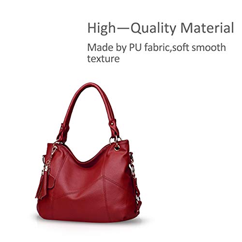 NICOLE & DORIS Large Capacity Leather Hobo Bag
