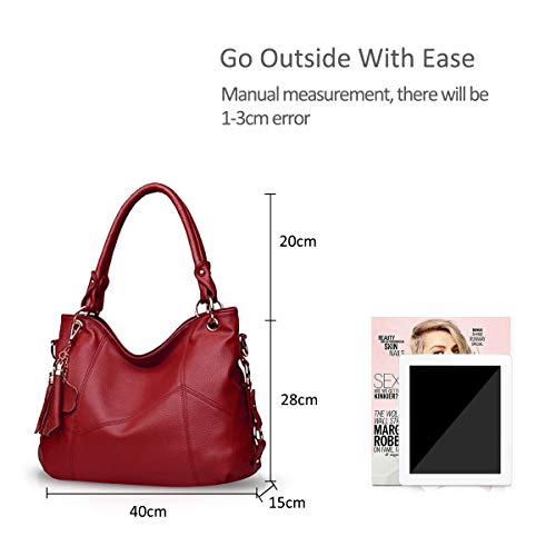 NICOLE & DORIS Large Capacity Leather Hobo Bag