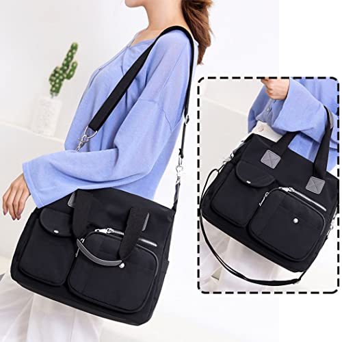SHIFANQI Stylish Nylon Shoulder Bag for Women in Black