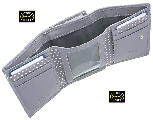 Mini Moonflower Leather Purse | RFID Blocking | Grey