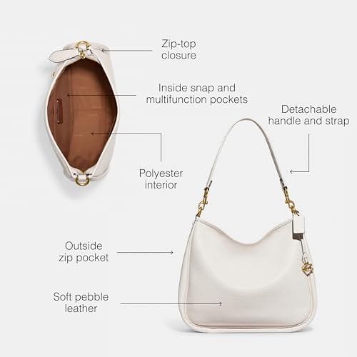 COACH Soft Leather Cary Shoulder Bag, Chalk Color