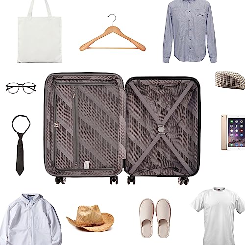 GinzaTravel Large Lightweight Hard Shell Suitcase, Light Pink