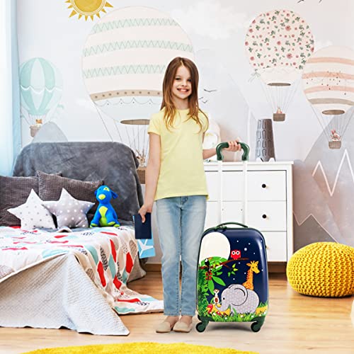 Kids Designer Luggage Set with Backpack (Lion+Elephant)