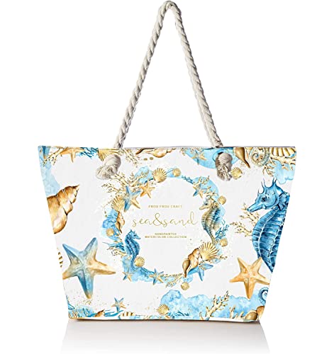 XL Hippocampus Designer Beach Bag - Waterproof & Foldable