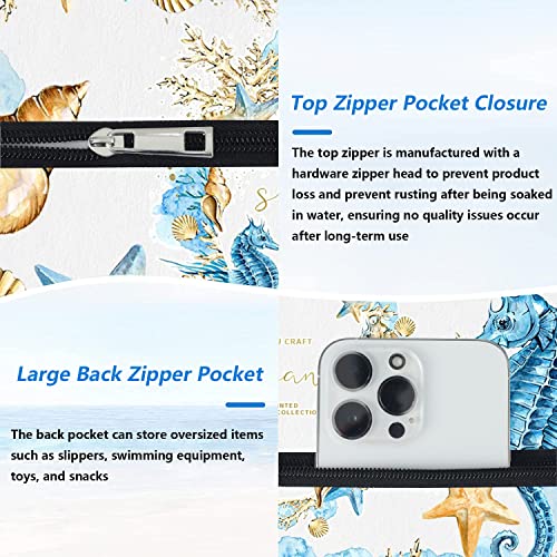 XL Hippocampus Designer Beach Bag - Waterproof & Foldable