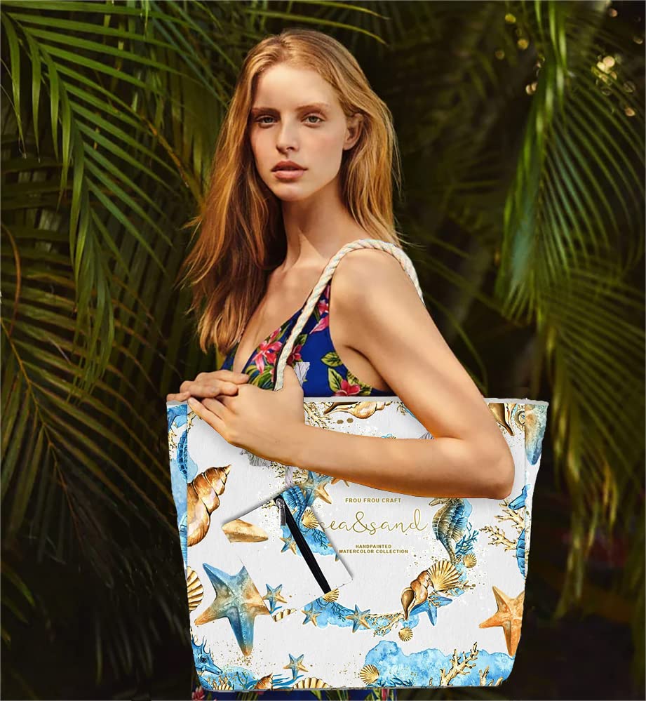 XL Hippocampus Designer Beach Bag - Waterproof & Foldable