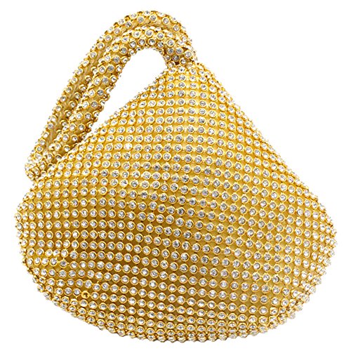 Sparkling Diamante Evening Clutch in Gold