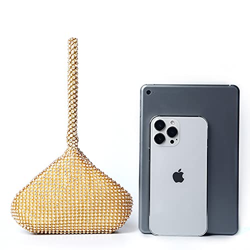 Sparkling Diamante Evening Clutch in Gold