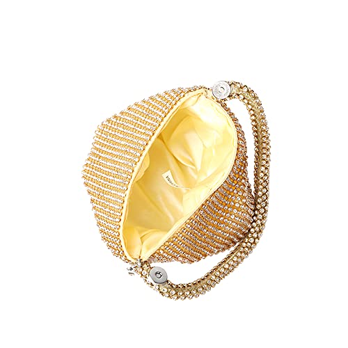 Sparkling Diamante Evening Clutch in Gold
