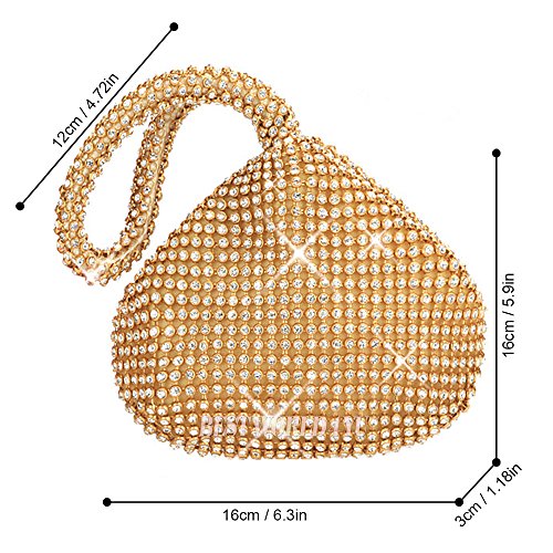 Sparkling Diamante Evening Clutch in Gold