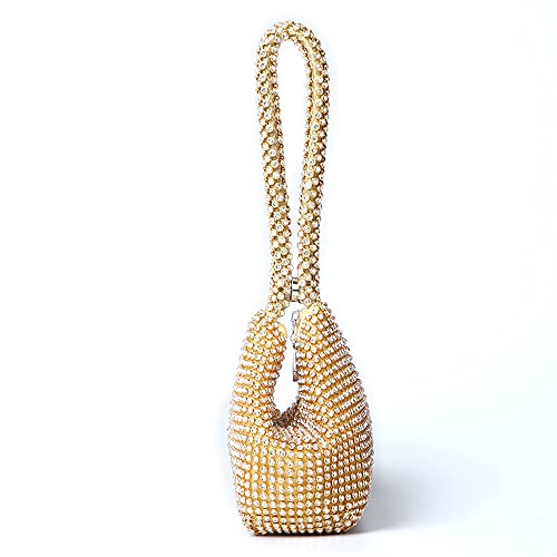 Sparkling Diamante Evening Clutch in Gold