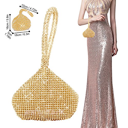 Sparkling Diamante Evening Clutch in Gold