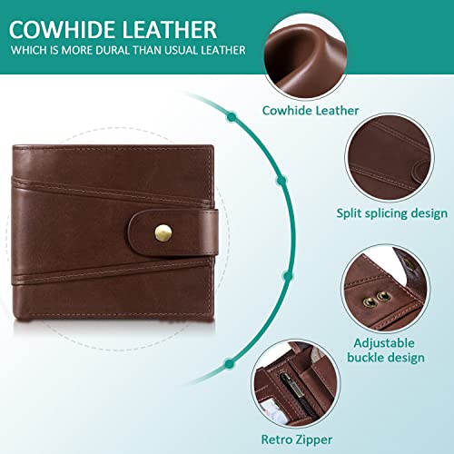 Men's Leather Wallet with RFID and Multiple Compartments