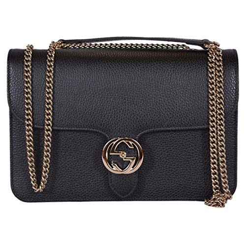 Gucci Damen Leder Geldbörse Crossbody Handtasche Schwarz