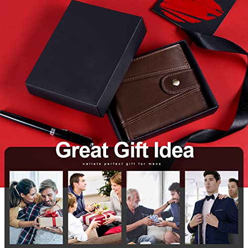 Men's Leather Wallet with RFID and Multiple Compartments