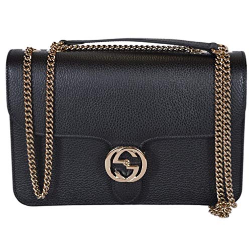 Gucci Damen Leder Geldbörse Crossbody Handtasche Schwarz