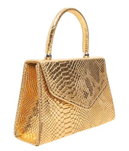 LeahWard Women's Gold Snake Patent Clutch Handbag