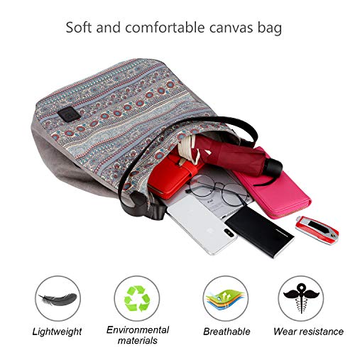 Gray Cotton Canvas Designer Handbag Shoulder Tote/Purse (40x38x15cm)