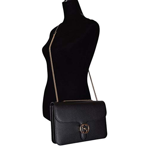 Gucci Damen Leder Geldbörse Crossbody Handtasche Schwarz