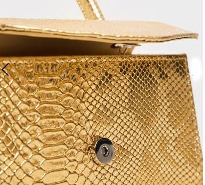 LeahWard Women's Gold Snake Patent Clutch Handbag