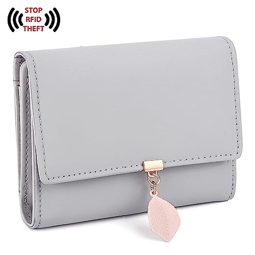 Stylish Grey Faux Leather UTO Women's RFID Wallet