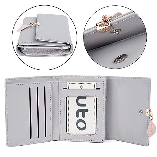 Stylish Grey Faux Leather UTO Women's RFID Wallet